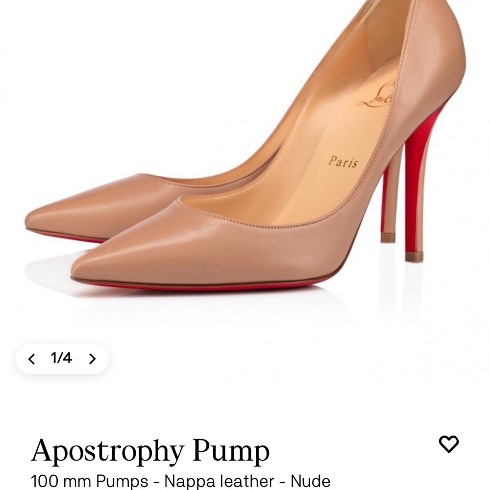Christian louboutin 100mm nude pump high heels